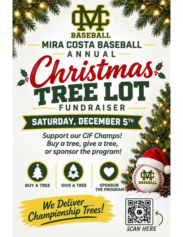 MCHS Baseball Christmas Tree Lot Fundraiser - Purchase deadline 11/16/26