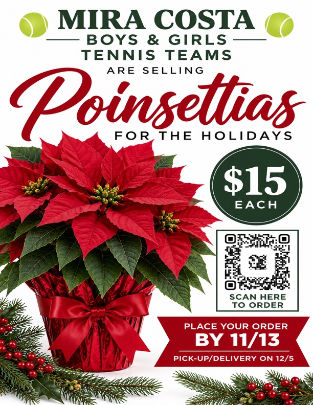 Holiday Poinsettias - Boys & Girls Tennis